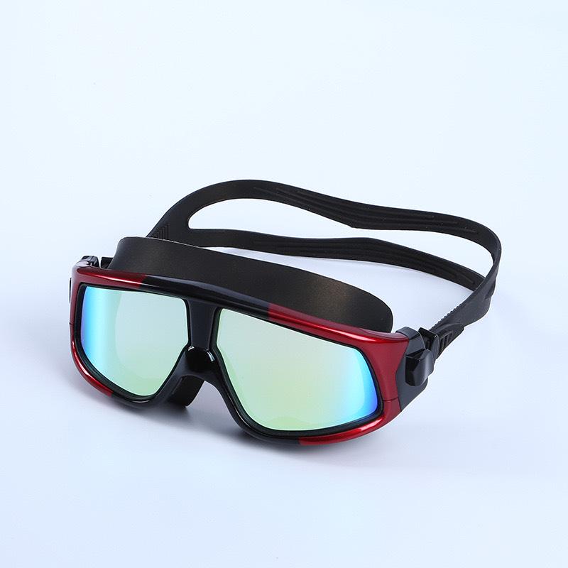 Professional Adult Myopia Goggles - Large Frame, Anti-Fog, Prescription, High-Definition Electroplated Swim Goggles for Men and Women