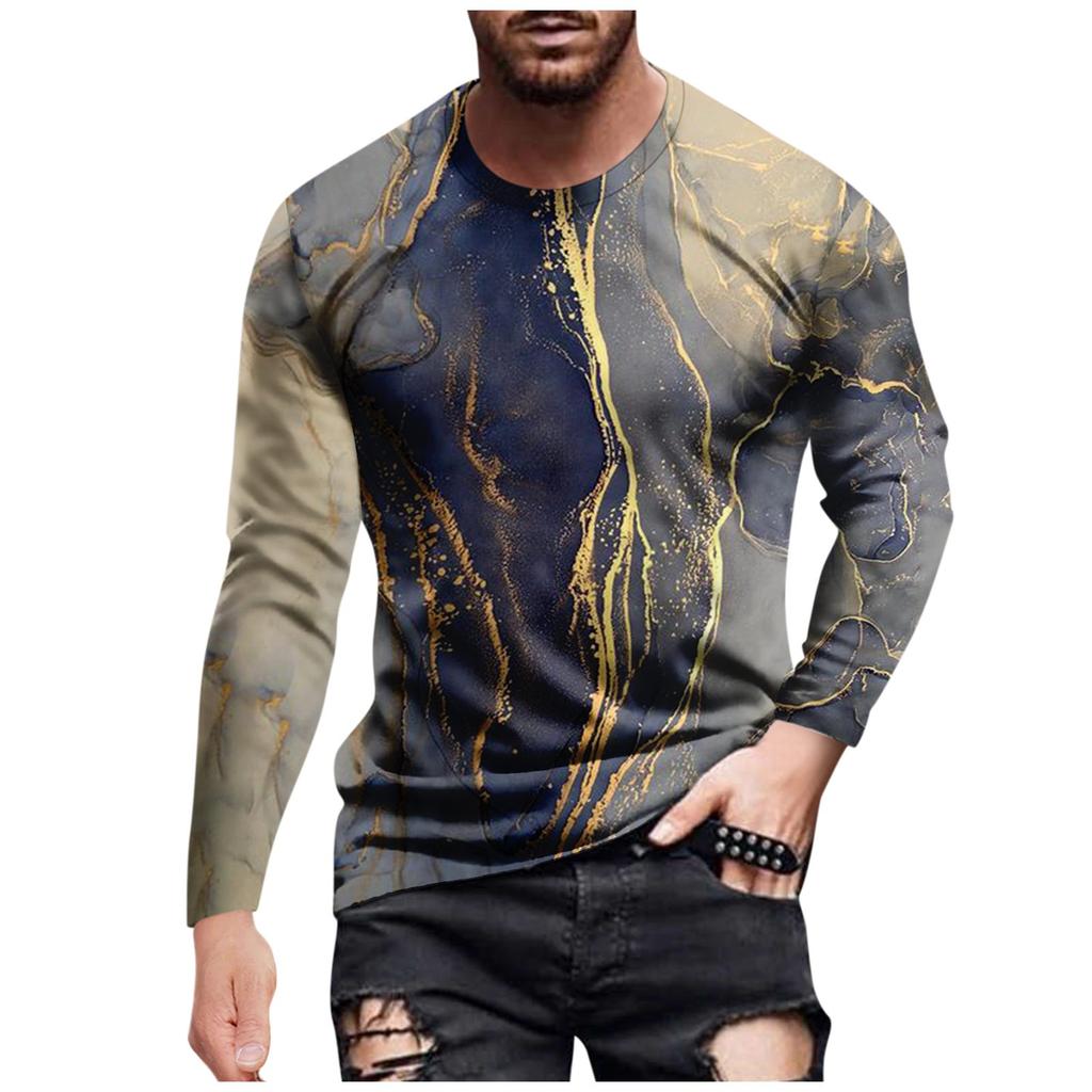 Men's T Shirt Graphic Abstract Neck Clothing Apparel Outdoor Long Sleeve Print Fashion Designer Vintage