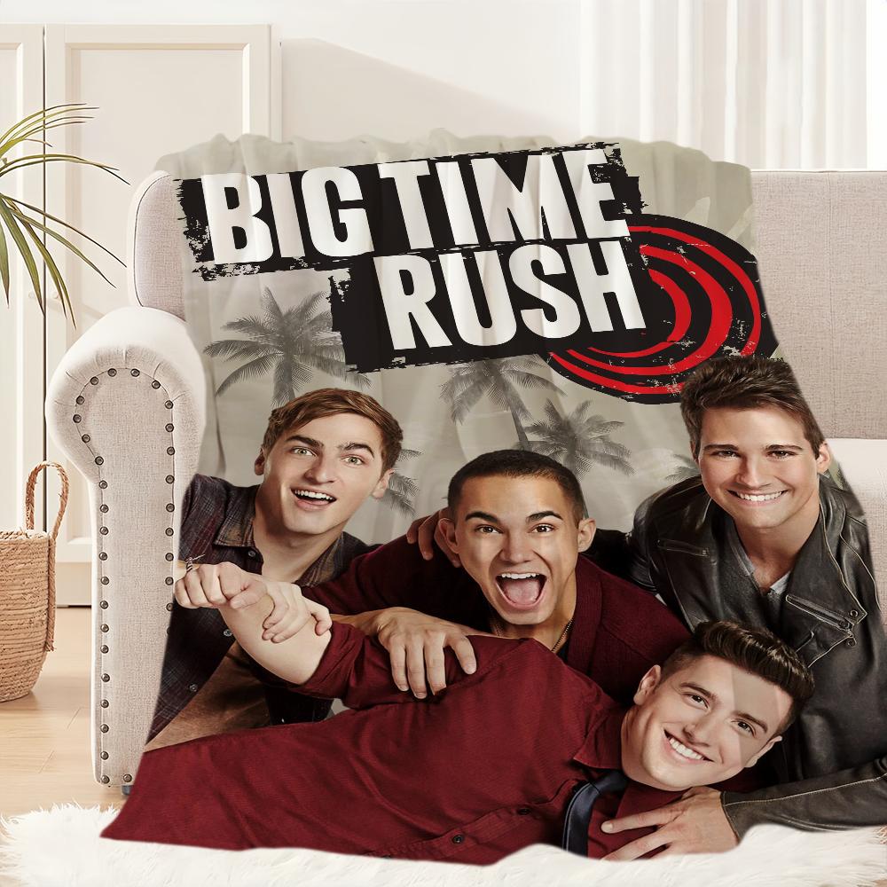 Band Big Time Rush Blanket Plush Nap Sofa Rug for Living Room Warm Office Bedroom Birthday Home Travel Kid Gifts