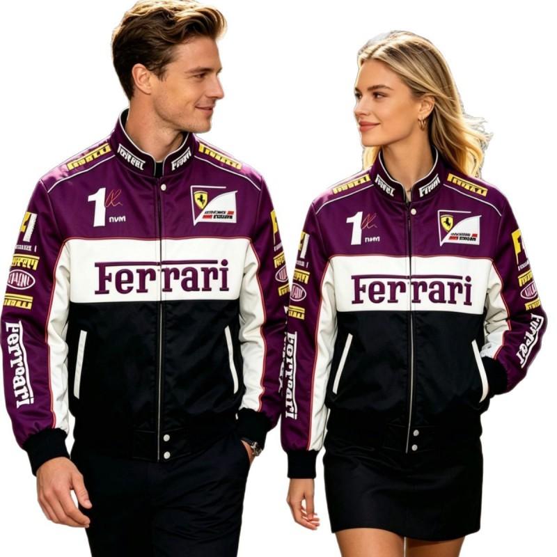 F1 Racing Jacket Vintage Style Embroidered Motorbike Pilot Coat All Season