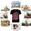 Love Heart Print Casual Crewneck Top For Women Pure cotton T-shirt