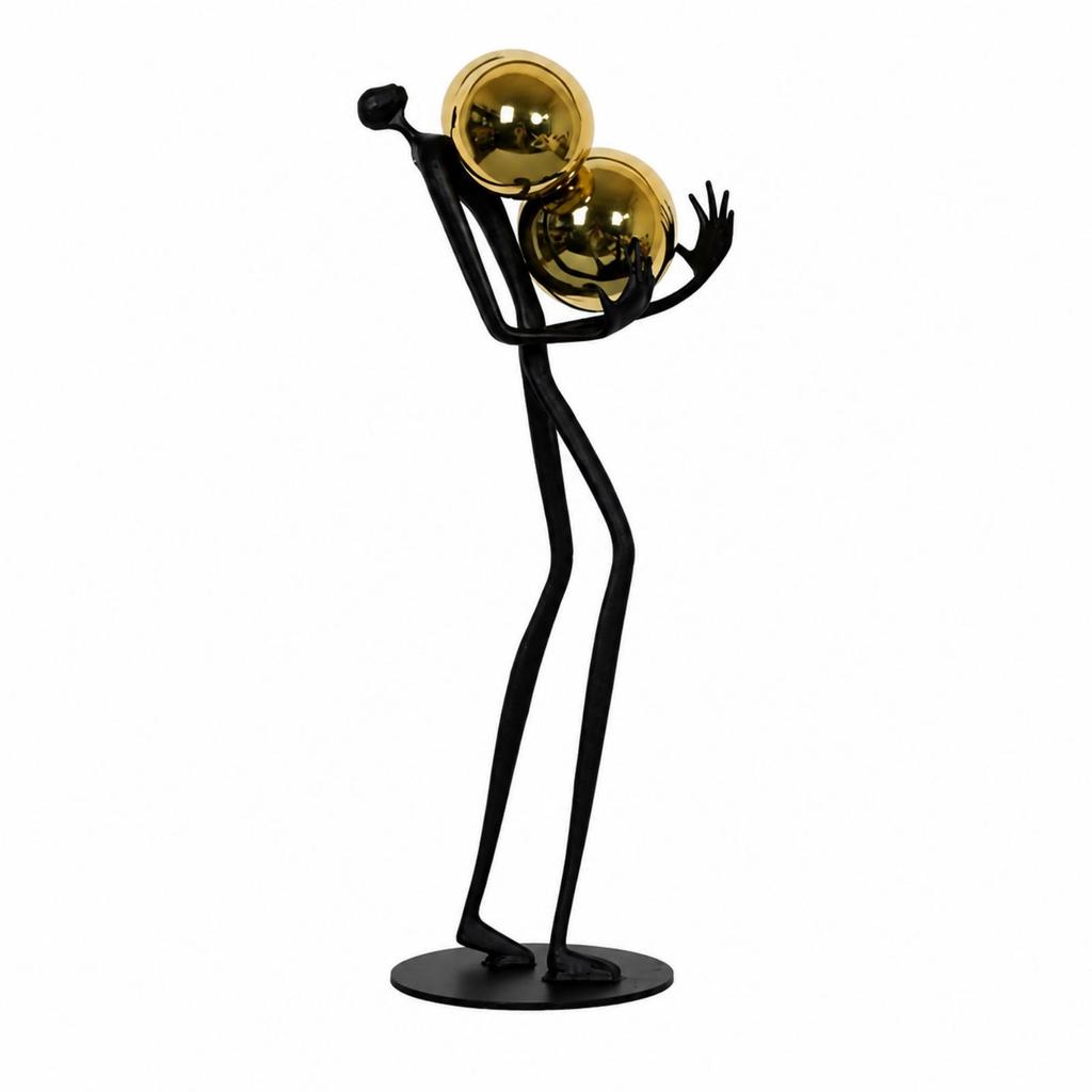 Abstract Human Figure Sculpture Reflective Display Piece Minimalist for Entryway