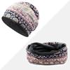 Women's Floral Print Cotton Pullover Hat and Scarf Set for Sun Protection