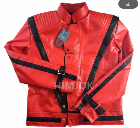 Michael Jackson Kostuums Rode Leren Jas voor Thriller Cosplay Halloween Volwassenen XS-4XL Children 4 years