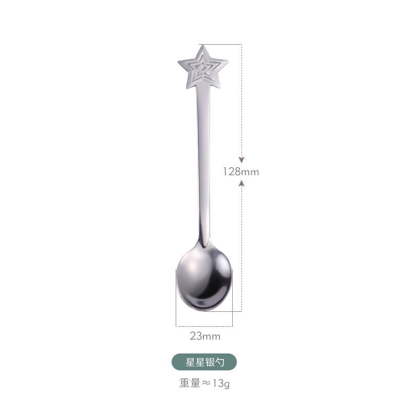 Christmas Spoon Gift Box Tableware Set Coffee Stirring Spoon Dessert Spoon Creative Cartoon Stainless Steel Christmas Spoon