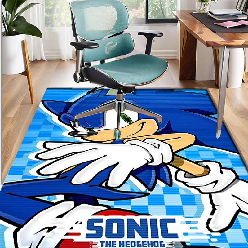 Sonic Pattern Rug, Indoor/Outdoor Mat, for Picnic, Gameroom, Bedroom, Office, Living Room, Home Decor Carpet, Birthday Gift