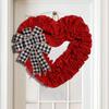 Artificial Heart Wreath 14.5Inch For Front Door Valentines Day Wreath for Wedding Candlelight Dinner Decoration