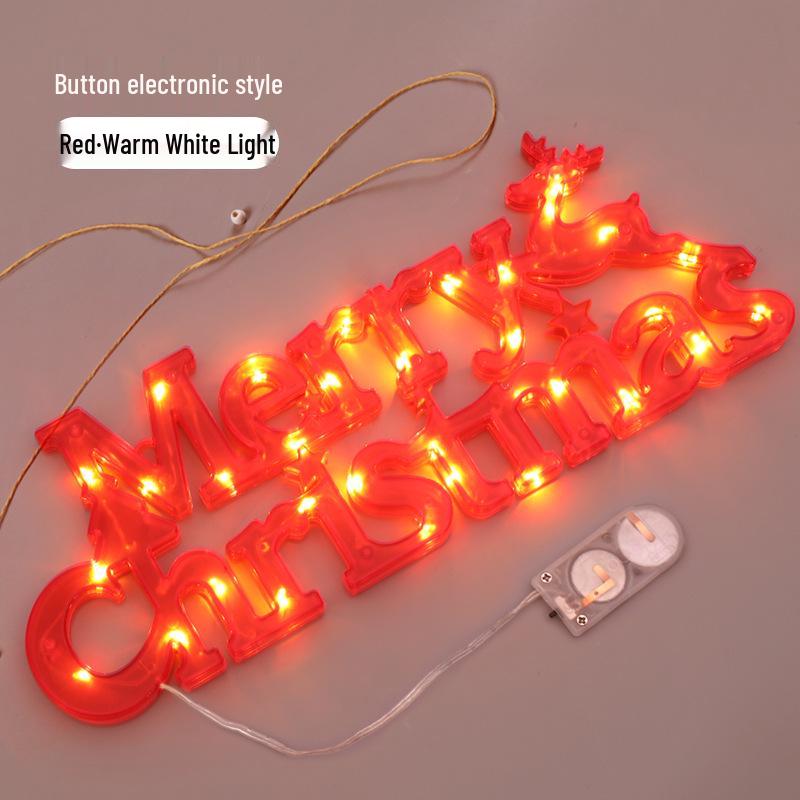 

LED Merry Christmas Sign String Lights - Decorative Christmas Tree Ornaments Includes 2 CR2025 batteries