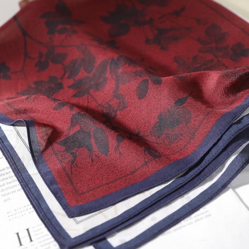Hangzhou silk color matching star 111 mulberry silk scarf scarf autumn versatile silk square scarf double crepe silk scarf