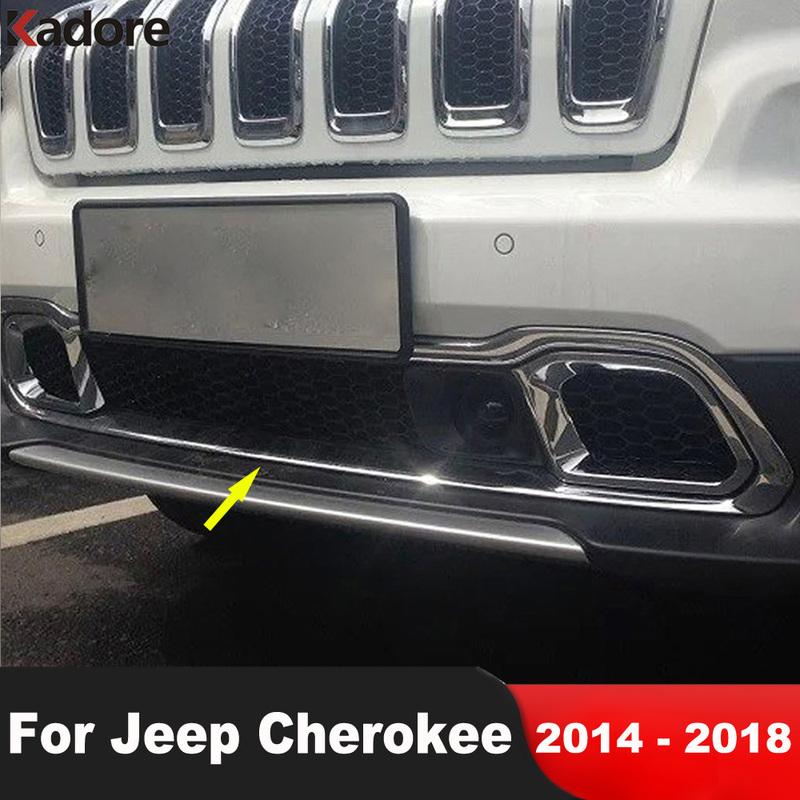 

Передняя центральная решетка Защитные накладки на решетку Для Jeep Cherokee 2014 2015 2016 2017 2018 Хромированная нижняя бамперная гоночная полоса Стайлинг автомобиля