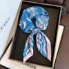 Luxury  Square Scarf Design Double Side Shawl Wrap 70Cm Print Twill Silk Women Hijab Female Foulard Headband Bandana