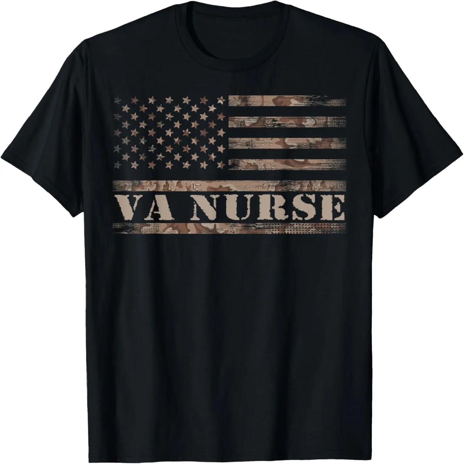 VA Nurse Real American Hero 4th of July US Patriotic Vintage T-Shirt S