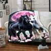 1pc Horse Art Print Blanket, Lightweight Flannel Fleece with Digital Printing, Soft Warm for Sofa, Travel, Camping, Office, Couch, Chair, and Bed, All
