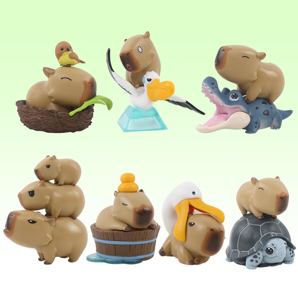 Room Living Capybara Desktop Model Decorated  Cute Childrens Dolls Collection