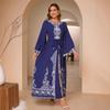 Arabic Party Bell Sleeve Digital Print Long Dress
