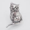 Used W927 Vintage SILVER Engraved Pin Brooch Cat Cat Design Silver Lapel Pin