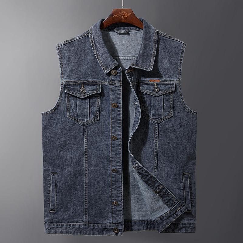 Denim Weste Herren Blaue Jeans Ärmellose Jacke 8XL Herbst Schlank Hip Hop Cowboy Herren Weste Große Größe Hommes Jeans Jacke