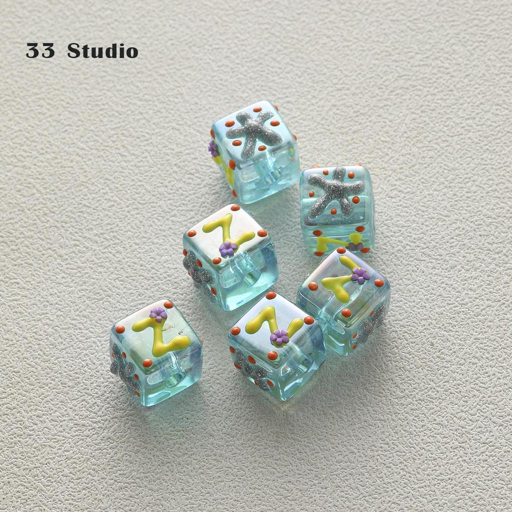 Pure Hand-painted Beads Stickers Diamonds Set Pearl Diy Jewelry Accessories Material Package Beads Car Pendant Cell Phone Chain Beads