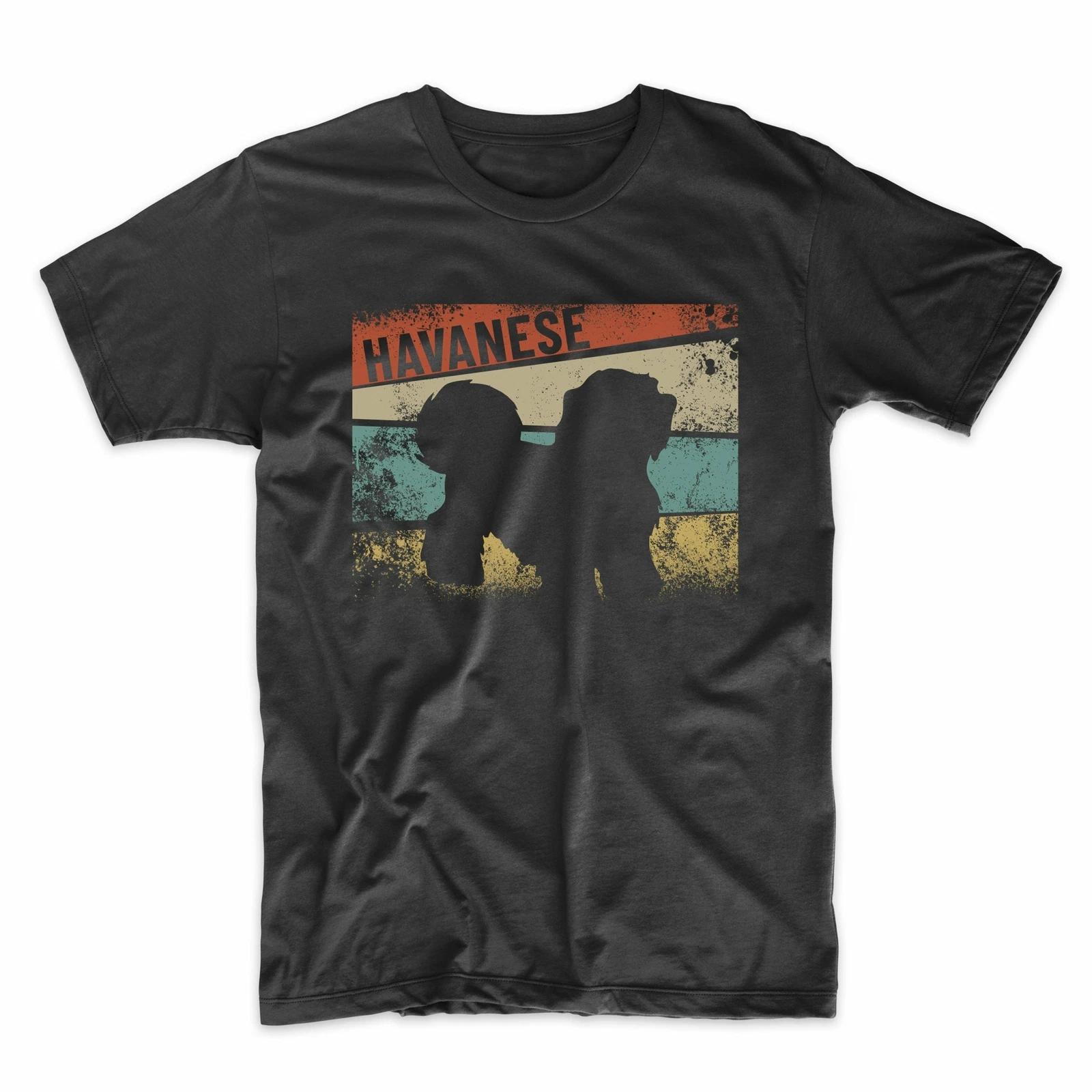 Men s Havanese Shirt - Retro Style Havanese Silhouette Dog Owner T-Shirt 2XL