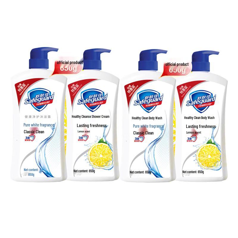 Гель для душа Safeguard Pure White & Lemon 650 г x 4 бутылки