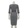 GRAXIA Cabaret Midi Dress with High Perfect for Hostess and Boat Unique Size L Dress, Peplum, Waist, Hostesses, Clubs, Lounges, 3/4 Sleeves, Neck,