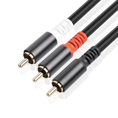 Vergoldetes Aluminium-Cinch-Stecker auf Dual-Cinch-Stecker-Verstärker-Audiokabel mit doppelter Abschirmung