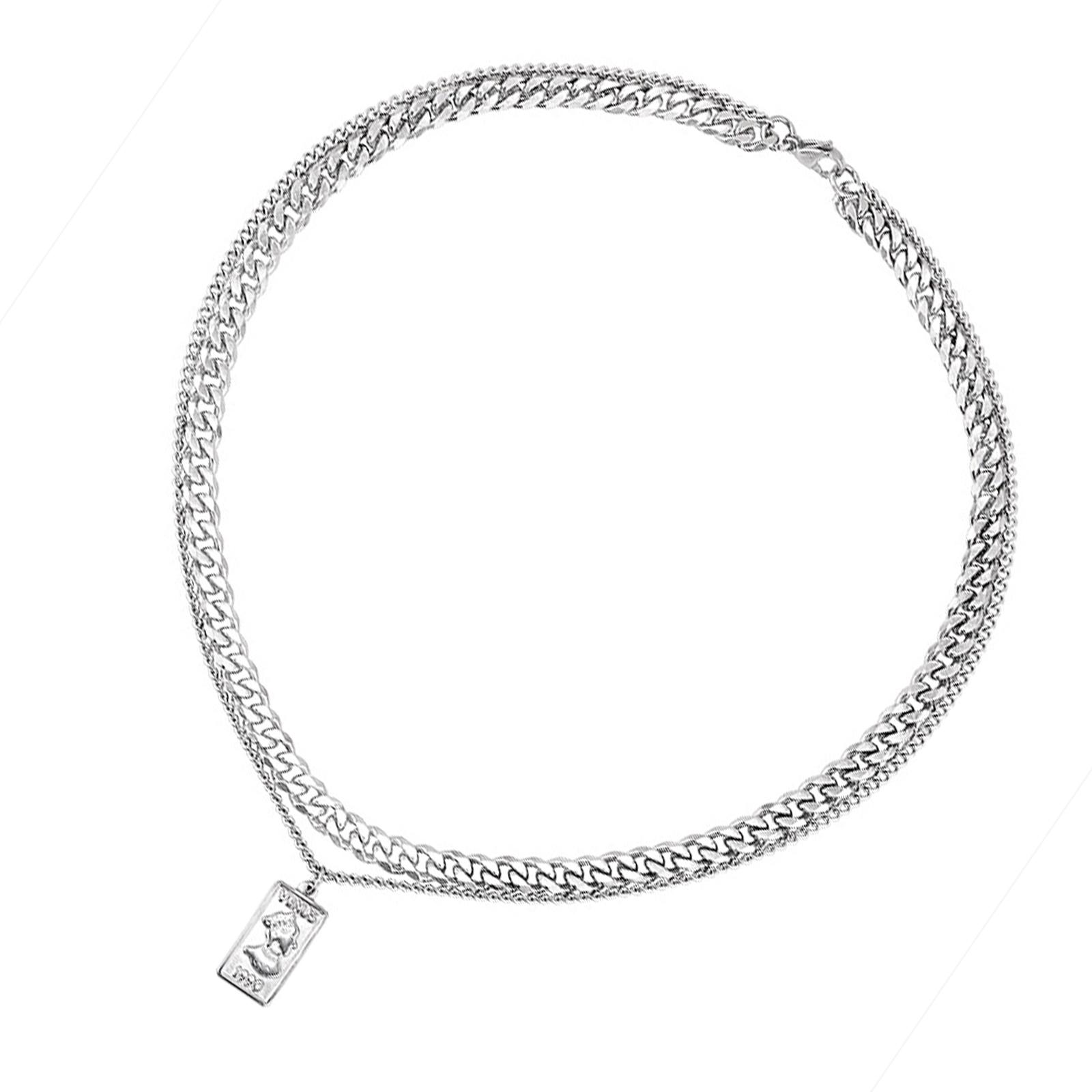 

Мужская прямоугольная подвеска на шею с цепочкой Box Neck, классная мужская серебряная прямоугольная подвеска на ожерелье, аксессуар для любителей хип-хопа