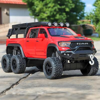 1:32 Dodge Mammoth 1000 6*6 TRX Hennessey Terräng Pickup SUV Legering Tryckgjutningsmodellbil Bibliotek Bokhylla Dekoration Gåvor För Pojke