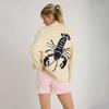 Women's Casual Commuter Single-breasted Cardigan Long-sleeved Shrimp and Shrimp Printed Knitted Cardigan