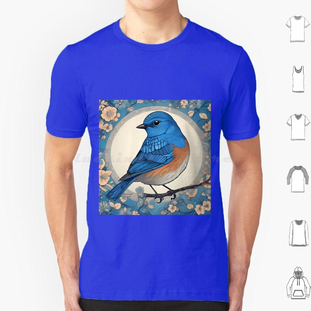 Bluebird Colour 03 T Shirt Big Size 100 Cotton Bluebird Bluebird Art Bluebird Watercolour Bluebird Design Bluebird Feathers