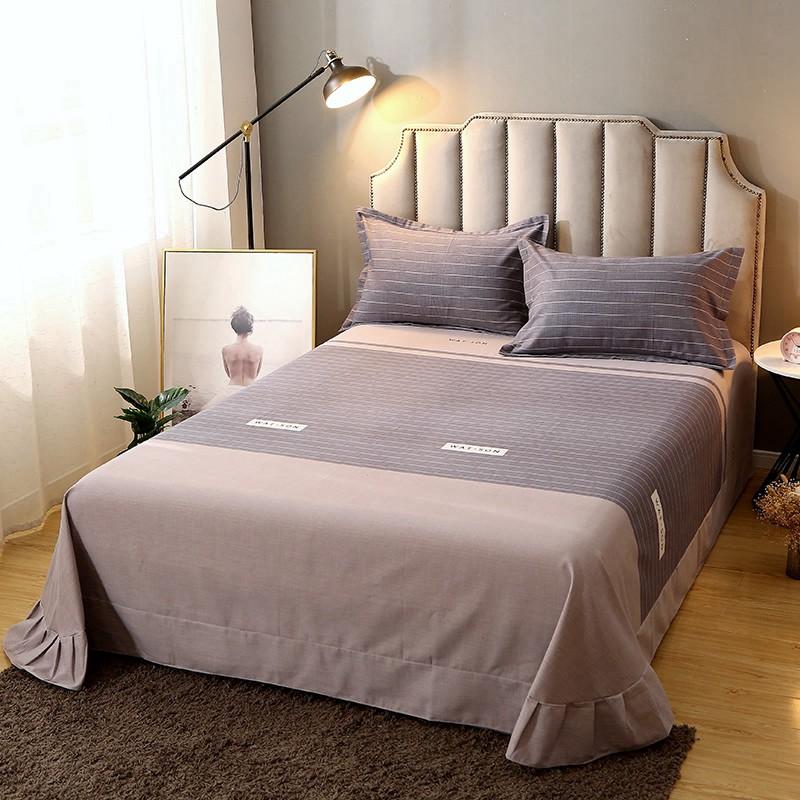 Vintage Geometric Pattern Bed Sheet Set 100% Cotton Luxury Classic Bedspread with 2 Pillowcases Queen King Size Bedding Set