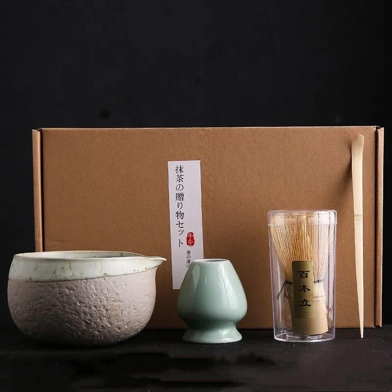 Japanese Matcha Tea Set Bamboo Tea Brush Ceramic Tea Bowl Composition Chinese Traditional Handmade Tea Tools Holiday Gifts