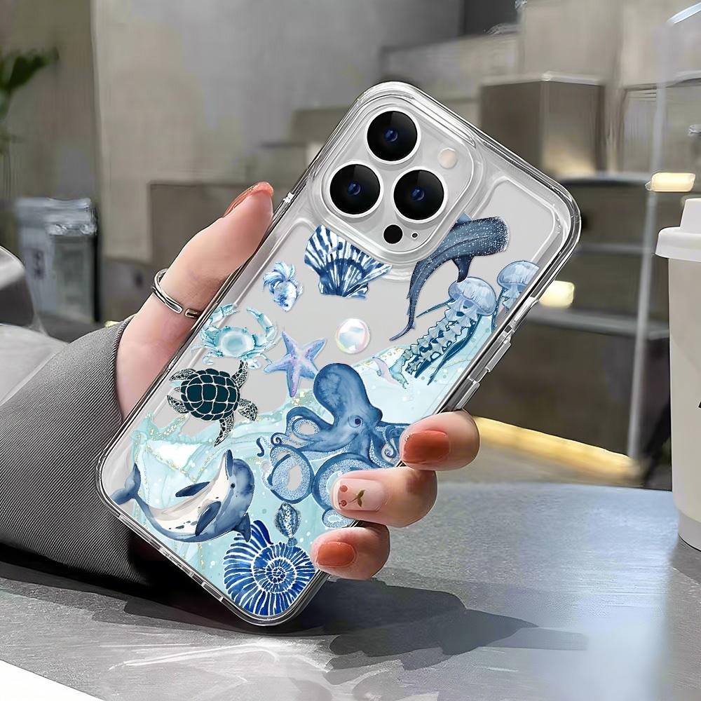 Maritime World Shockproof Case For iPhone 16 Pro Max 15 14 13 12 11 XS X XR 16 Plus Transparent Bumper Cover