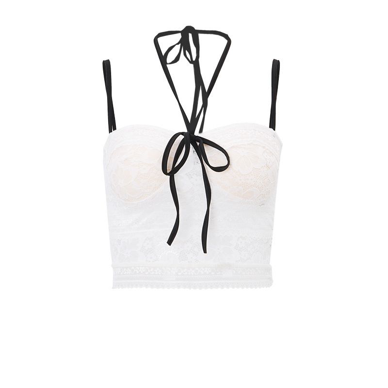 INS Fashion Style New Sexy Tube Top Shoelace Tops Lace Lace Inner Wear Short Halter Spaghetti Straps Vest for Women