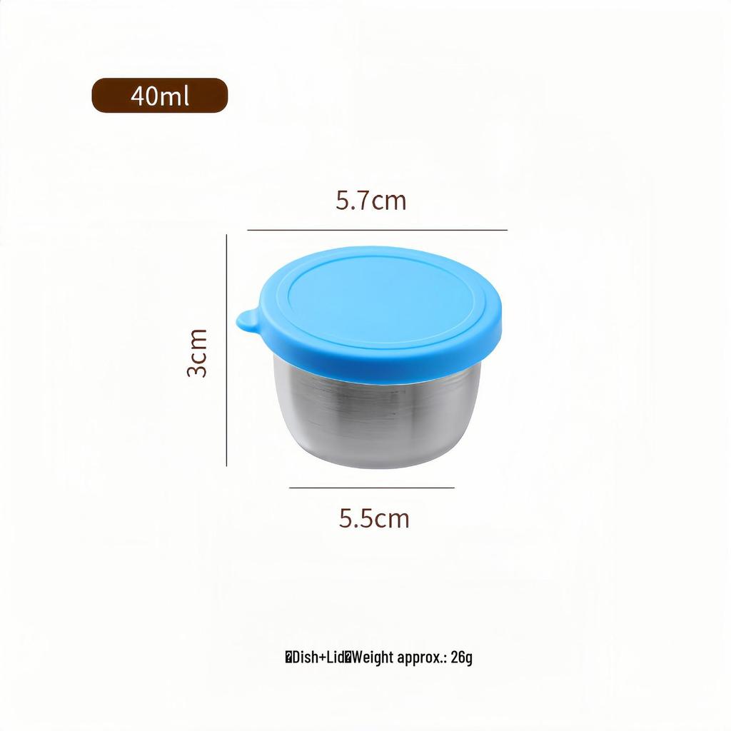 Portable Stainless Steel Sauce Cup with Leak-Proof Silicone Lid - Ideal for Outdoor Salads