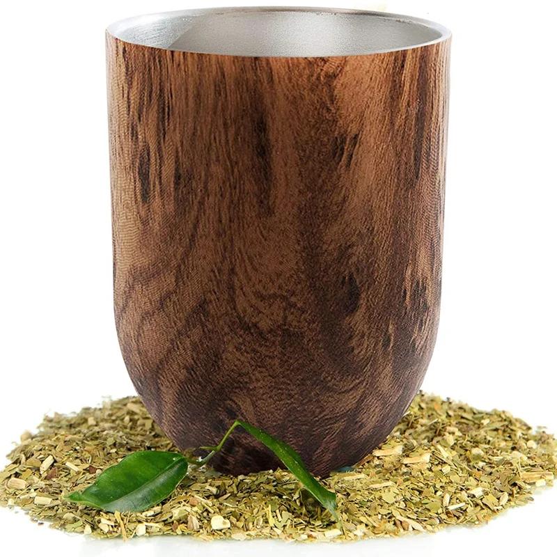 Yerba Nerezová Kávová Kalabasa Čajová Sada 12Oz Dvoustěnná Mate Voda s Víčkem 1 Bombilla Brčka Filtrační Lžička&Kartáček