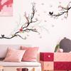 Branch Bird Butterfly Flower Wall Stickers, Nature Scene Removable Decals for Bedroom Living Room Entrance Wall Decor
