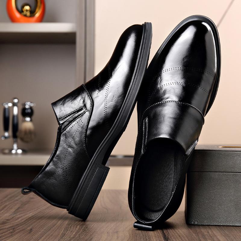 Fashion 2025 Spring Autumn New Men's Business Dress Shoes Solid Color Fashion Cow Leather Shoes Male Fashion Casual Designer Shoe Man