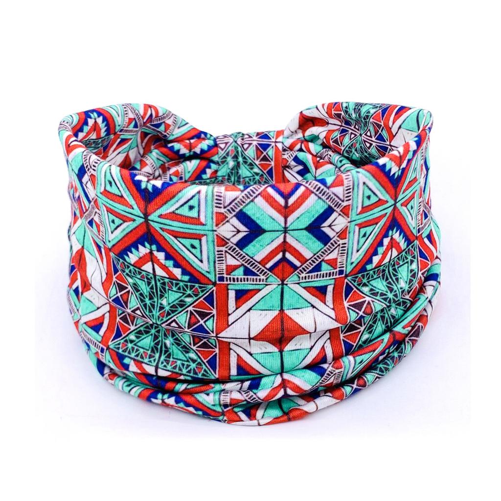 European American Women's Hair Band African Print Pattern Wide Edge Elastic Knot Sports Yoga Headband Women's Headwear Hair