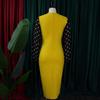 Large Size Women Spring Autumn Fashion Patchwork Polka Dot Dress Ladies One Piece Elegant Round Collar Sheath Dress