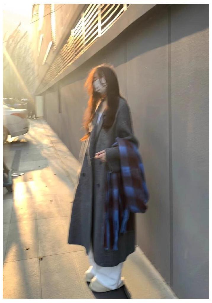2025 Korean Style Wool Mid-Length Over-the-Knee Coat
