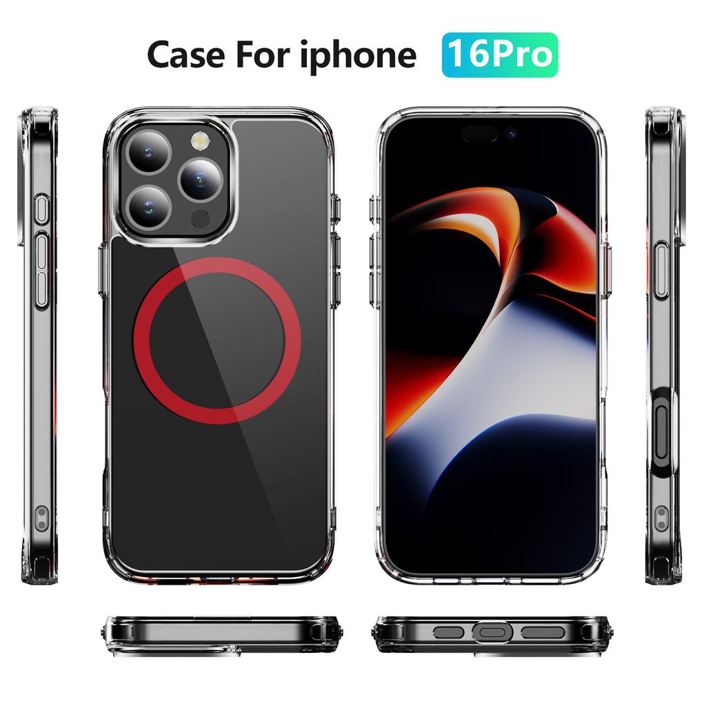 For IPhone Mobile Phone Case Anti-fall 2.0 Magnetic Ring for Apple Mobile Phone Protective Cover Anti-yellow Material Transparent Mobile Phone Case