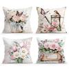 Vintage Butterfly And Flower Pillowcase Bedroom Sofa Cushion Cover 100% Polyester Living Room Cushion Pillowcase Home Decor