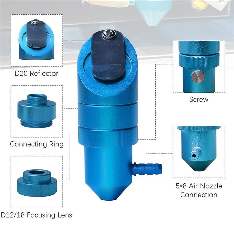 ABWR-K40 For K40 Laser Head FL 50.8Mm CO2 Laser Head With Air Assist For Laser Engraver Cutter 18Mm