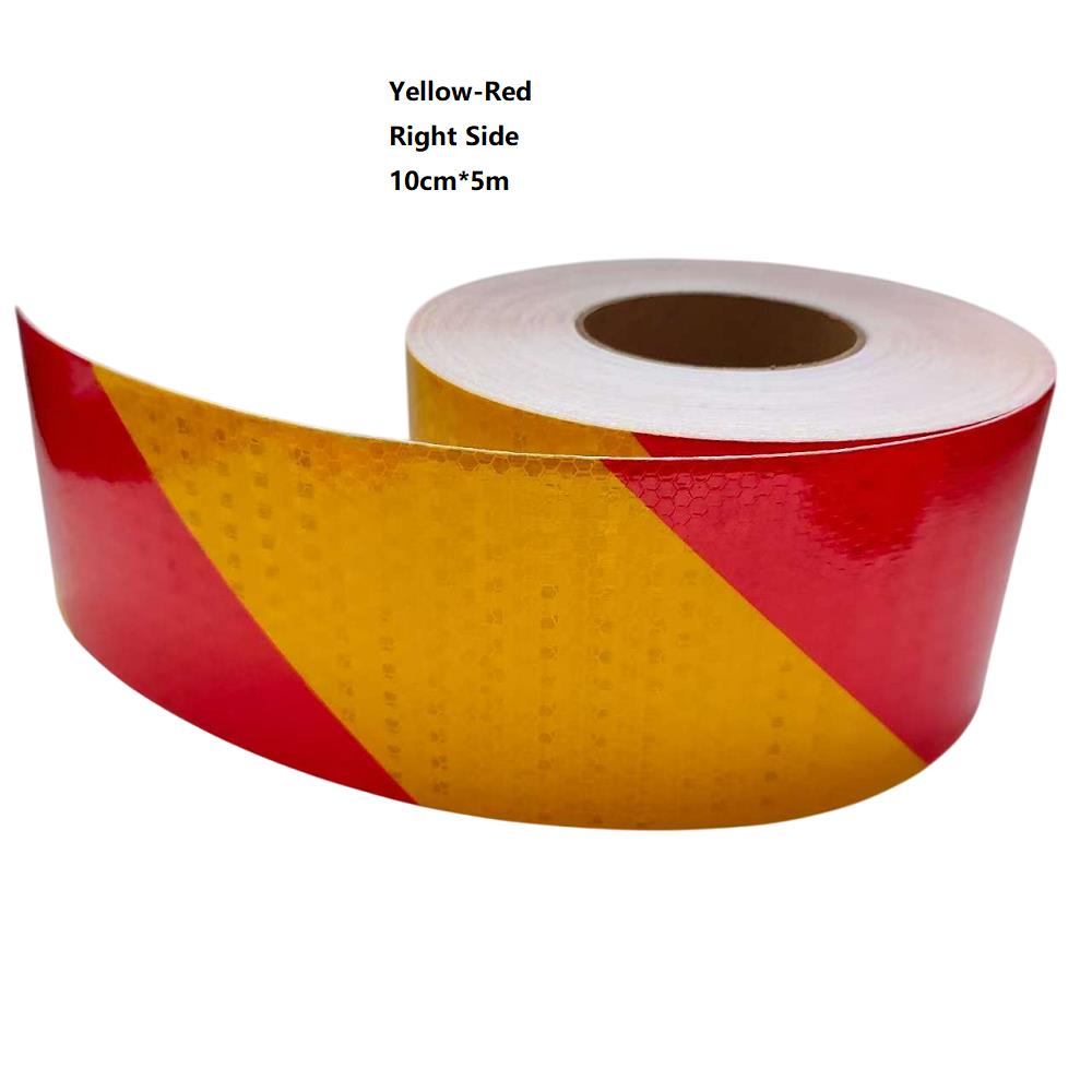 5cm/10cm/15cm/20cm*5m Twill Reflective Waterproof Tape Yellow-Red Left Or Right Self-adhesive Reflectors Conspicuity Car Sticker