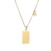 Vintage Geometric 12 Constellations Square Pendant Necklace Fashion Gold Color Metal Collar Charm Necklace Jewelry 2024 New