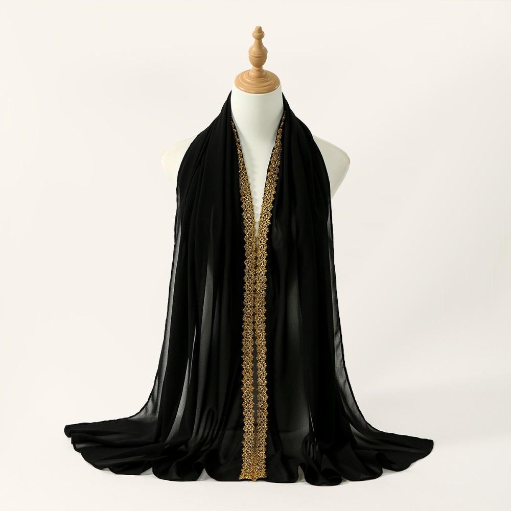 Golden Wave Modest Covering Scarf Chiffon Material Shawl Wrap New Eid al-Fitr Hijab  Arab Style