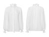 2025 Sweet French Retro Ruffled Long Sleeve Acetate Shirt