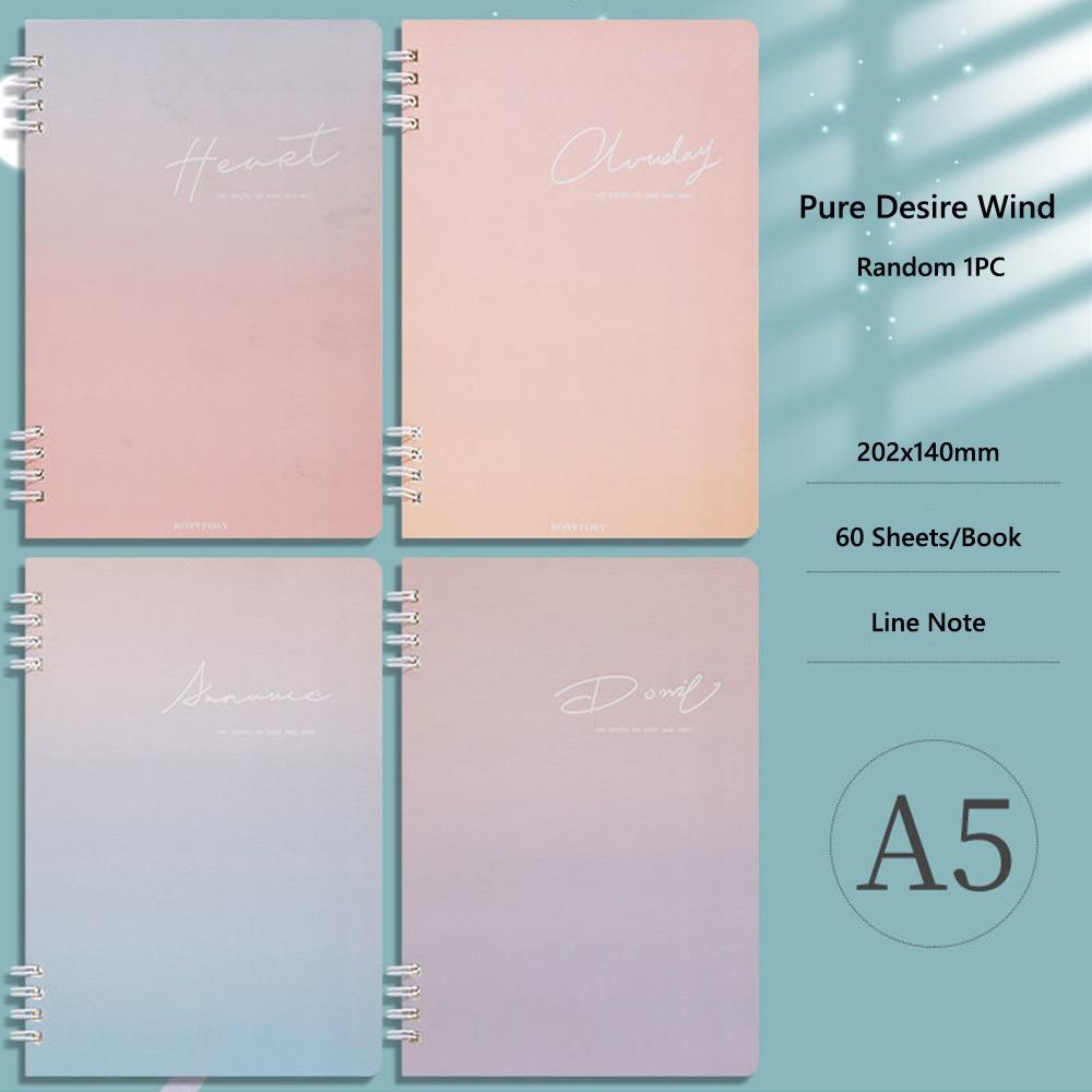Thickened A5 Spiral Notebooks Color Perforated Pages Notepad Horizontal Line Inner Pages Hand Account Book Hand Account Book