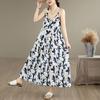 Sleeveless Strap Plus Size Cotton Vintage Flora New In Dresses For Women Casual Loose Long Summer Dress Elegant Clothing
